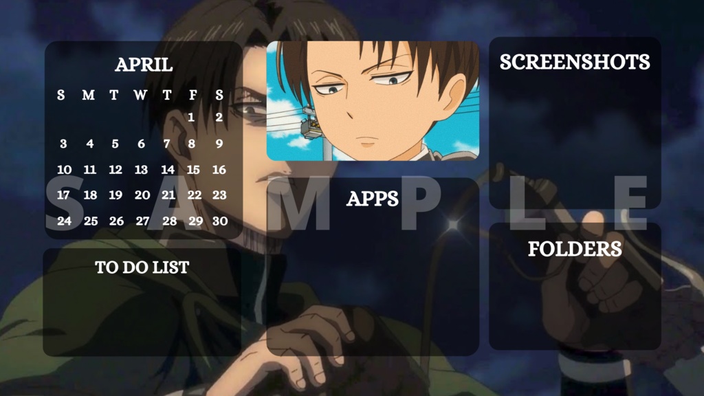 2022 Attack on Titan/ Shingeki no Kyojin Anime Themed Organized Desktop Wallpaper Calendar