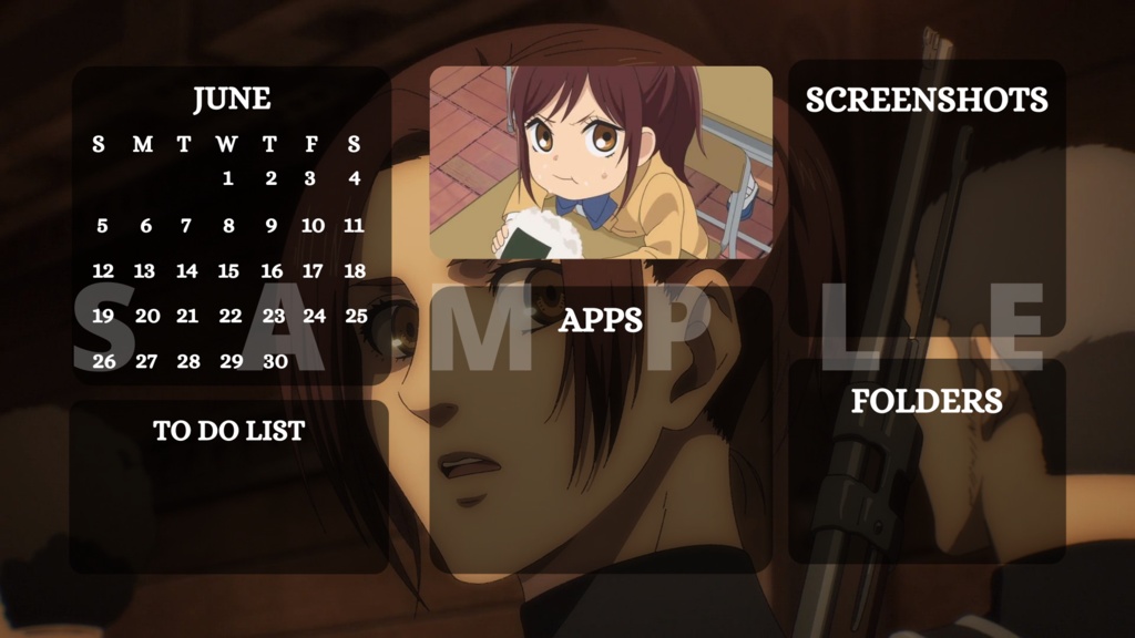 2022 Attack on Titan/ Shingeki no Kyojin Anime Themed Organized Desktop Wallpaper Calendar