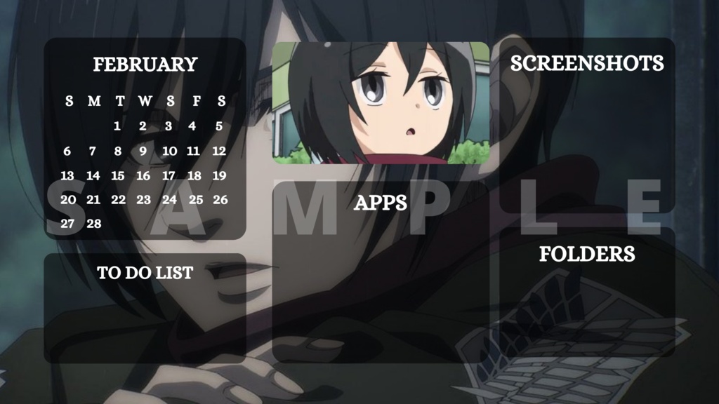 2022 Attack on Titan/ Shingeki no Kyojin Anime Themed Organized Desktop Wallpaper Calendar