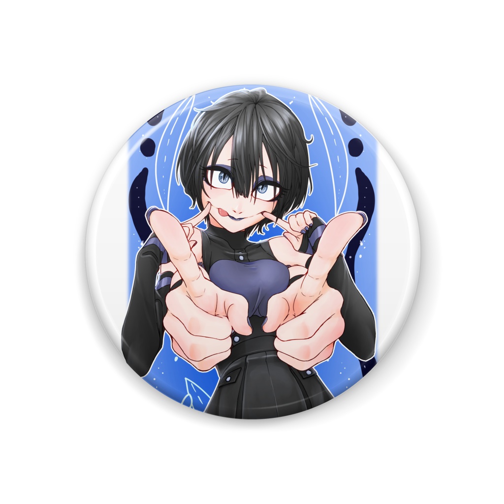 ミゾレちゃんほっぺツンツン缶バッジ