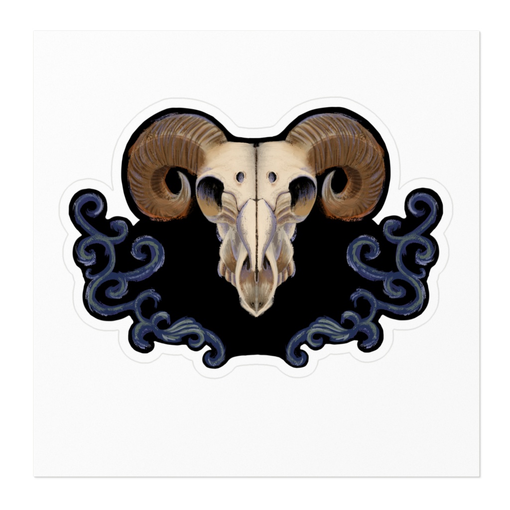 Blue Goat's Skull ステッカー