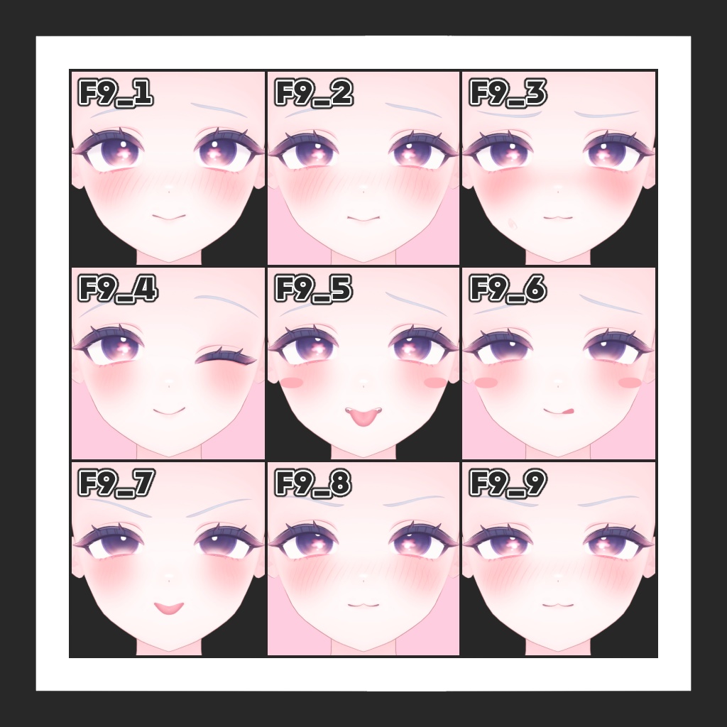 【Lime ライム】 Cute Face Animation Set + Eye Texture