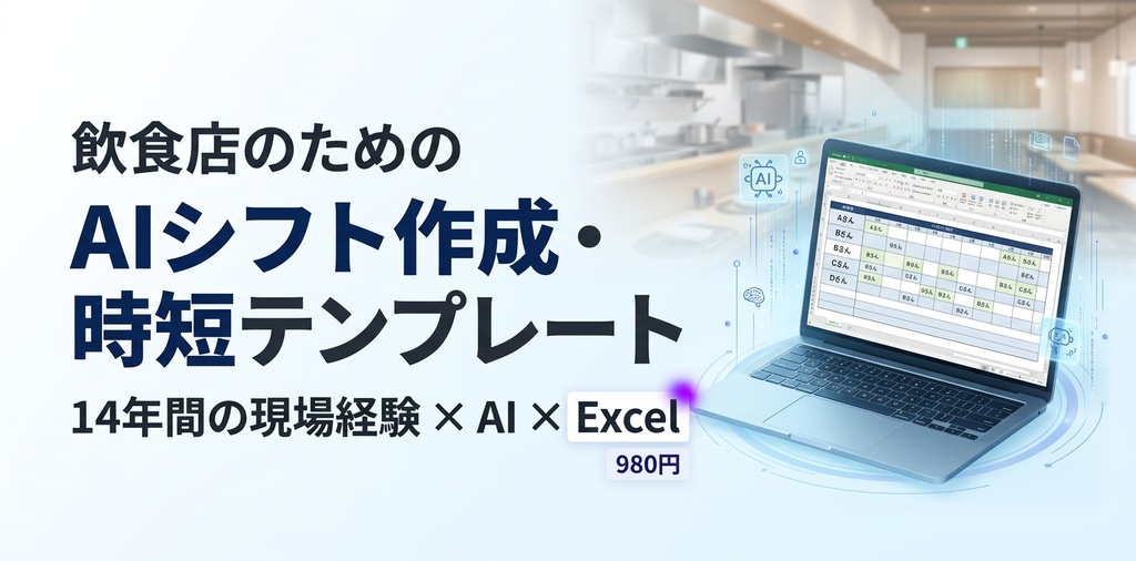 飲食店のためのシフト作成・時短テンプレート　ー14年間の飲食店経験を、AIと一緒に「使える形」にしてみましたー