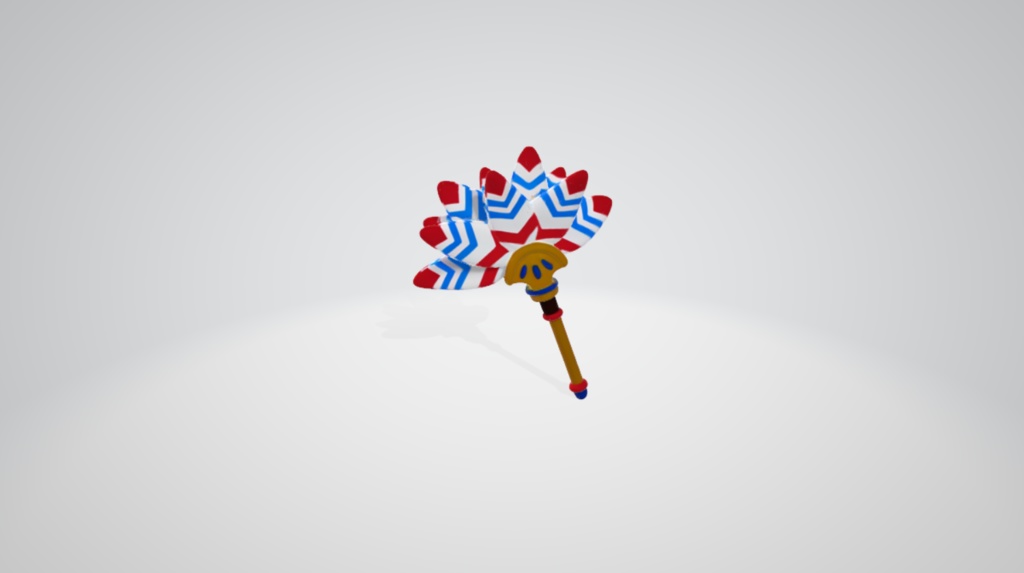 【3Dモデル】ファンタジーフェザーファン - 羽根扇（テクスチャ・MTL同梱OBJ）