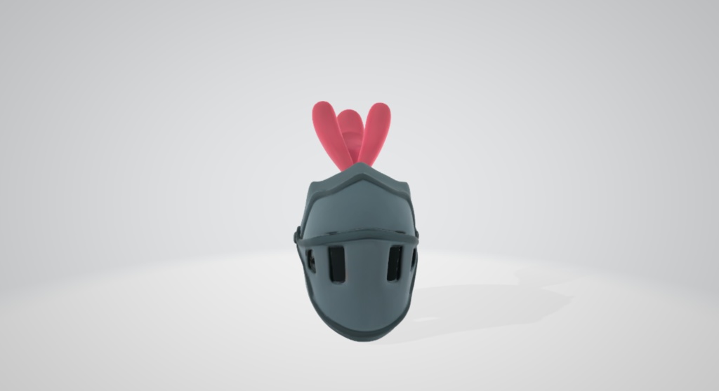 【3Dモデル】西洋騎士の兜(ナイトヘルム) - 羽飾り付き【VRChat/ゲーム制作/イラスト用】