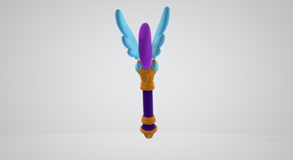 【3Dモデル】ファンタジー魔法のステッキ - 月と星の杖【VRChat/ゲーム制作/イラスト用】