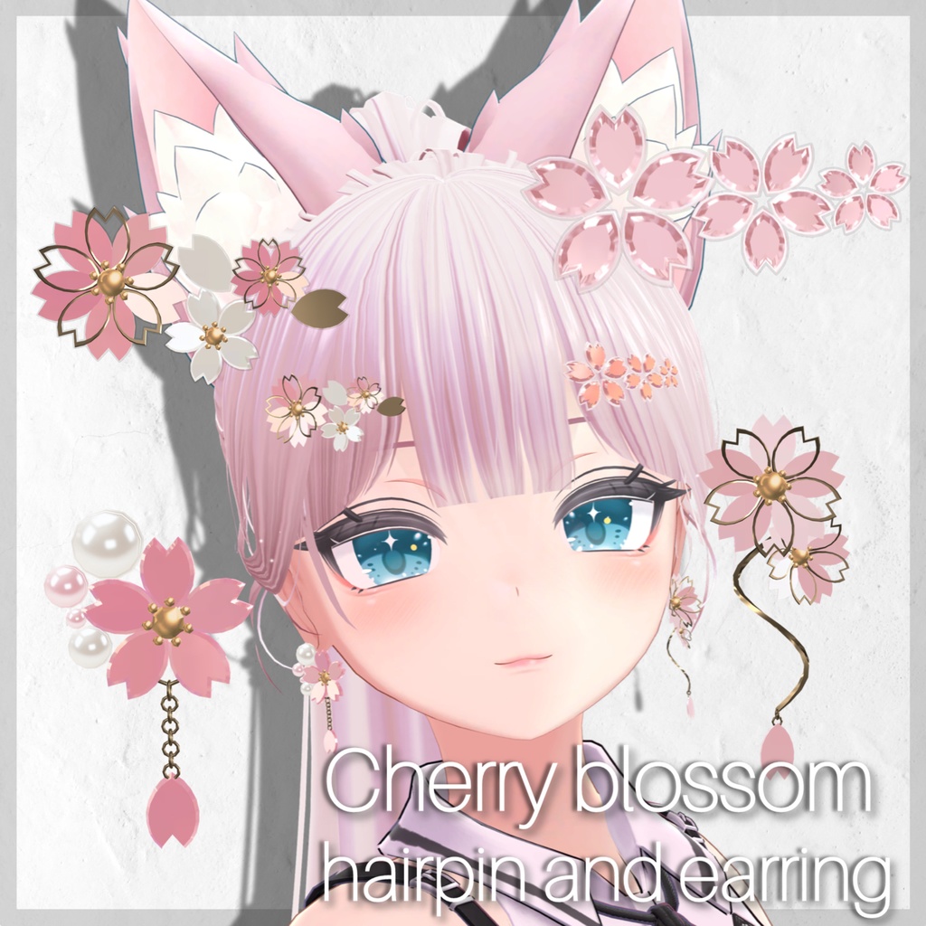 cherry blossom hairpin earing and hairpin / 桜モチーフピアス＆ヘアピン