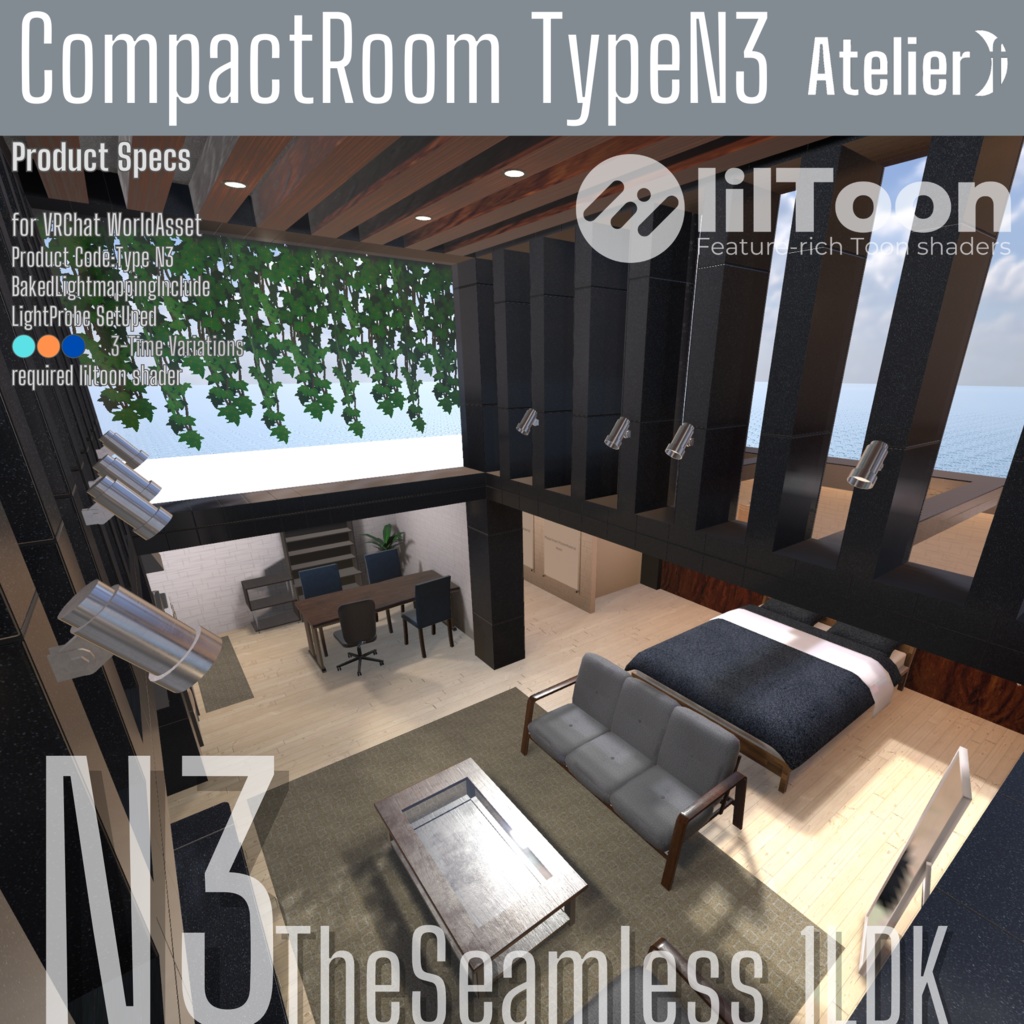 【VRC向けワールド】CompactRoom TypeN3 PC&Android対応