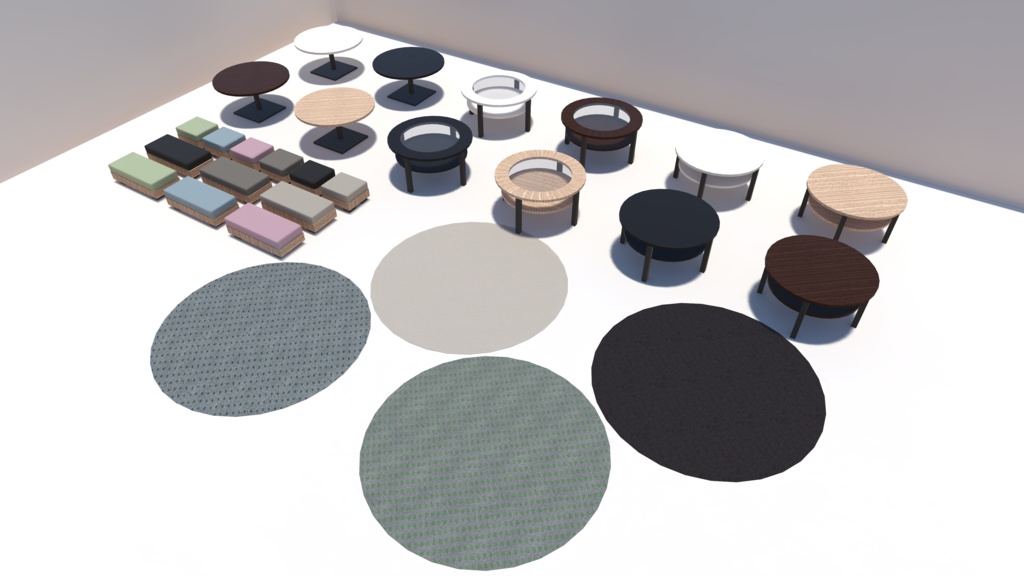 【無料】シンプル家具セット Vol.1 FFP-01【VRC向け3Dモデル】