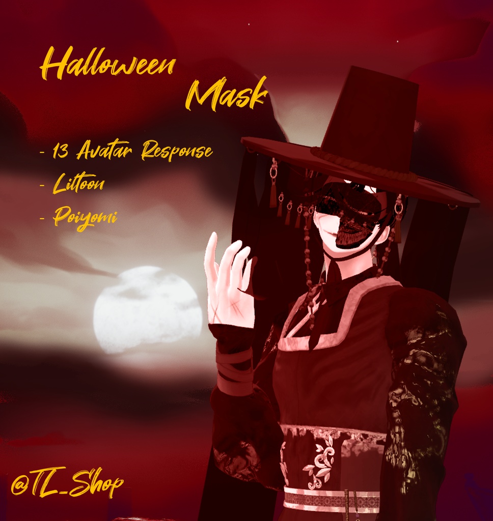 [100 Follow!!! / 無料 / FREE]  Halloween Mask~~~