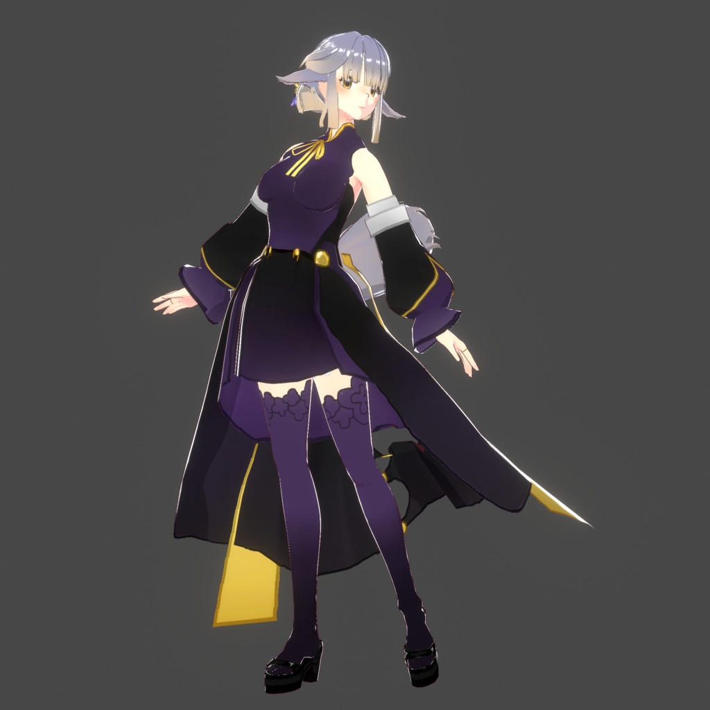 purple outfit with a tail slot