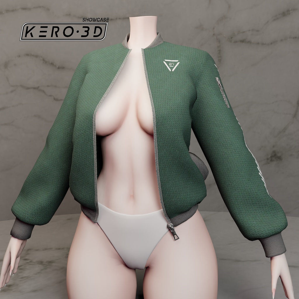 Kido - Streetwear Bomber Jacket Top - Modular Avatar Ready - 12 Designs