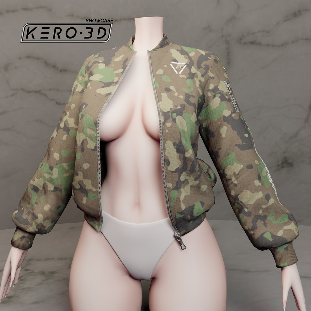 Kido - Streetwear Bomber Jacket Top - Modular Avatar Ready - 12 Designs