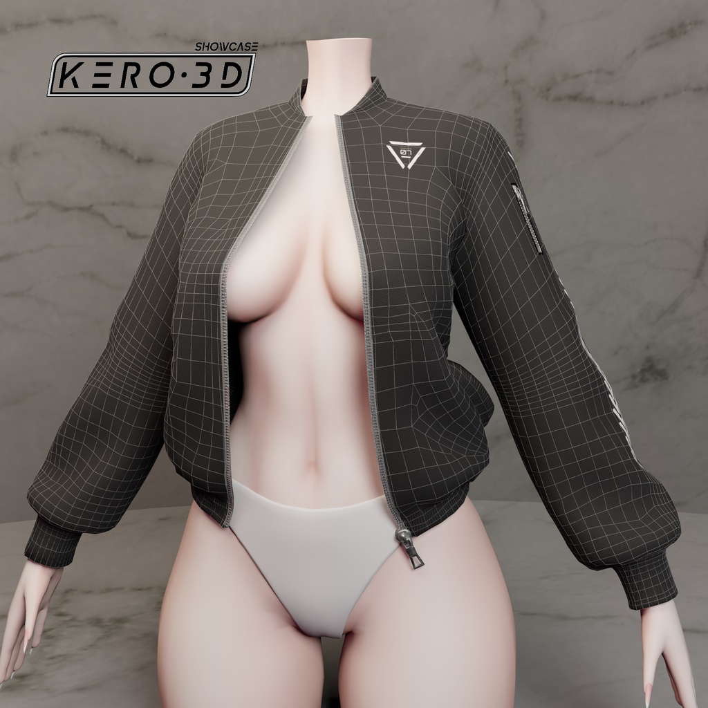 Kido - Streetwear Bomber Jacket Top - Modular Avatar Ready - 12 Designs