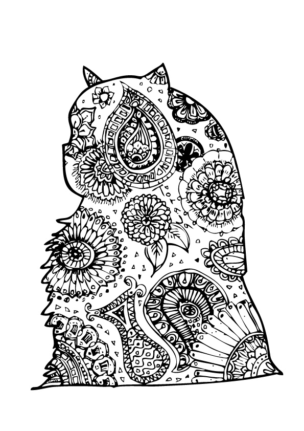 にゃんだらぬりえ