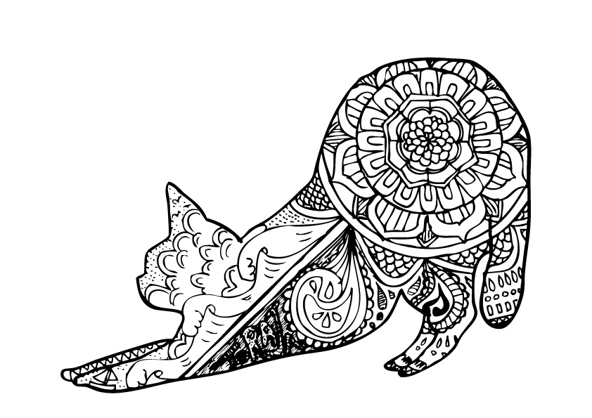 にゃんだらぬりえ