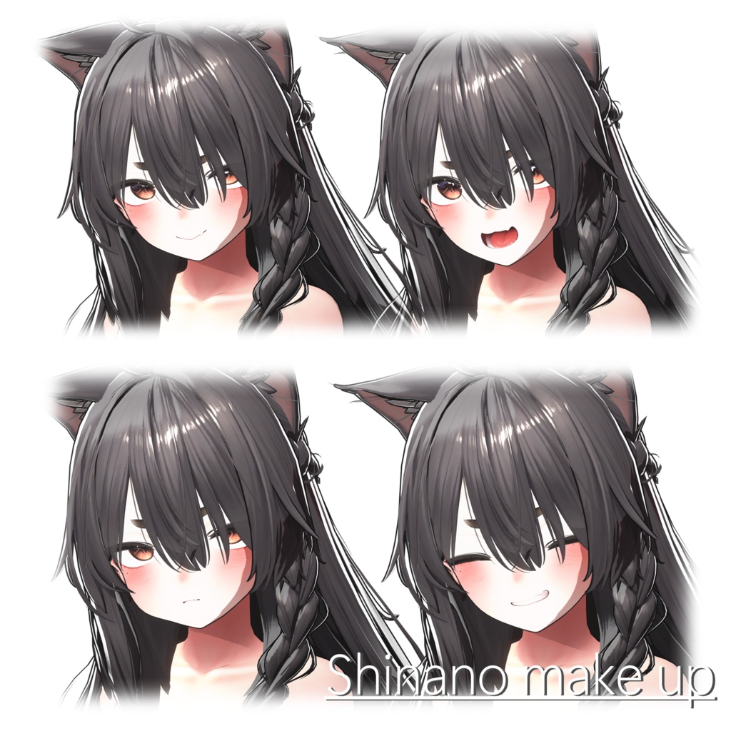 🦊[しなの/SHINANO ] Make up Texture+ Blink Animation🦊 - r