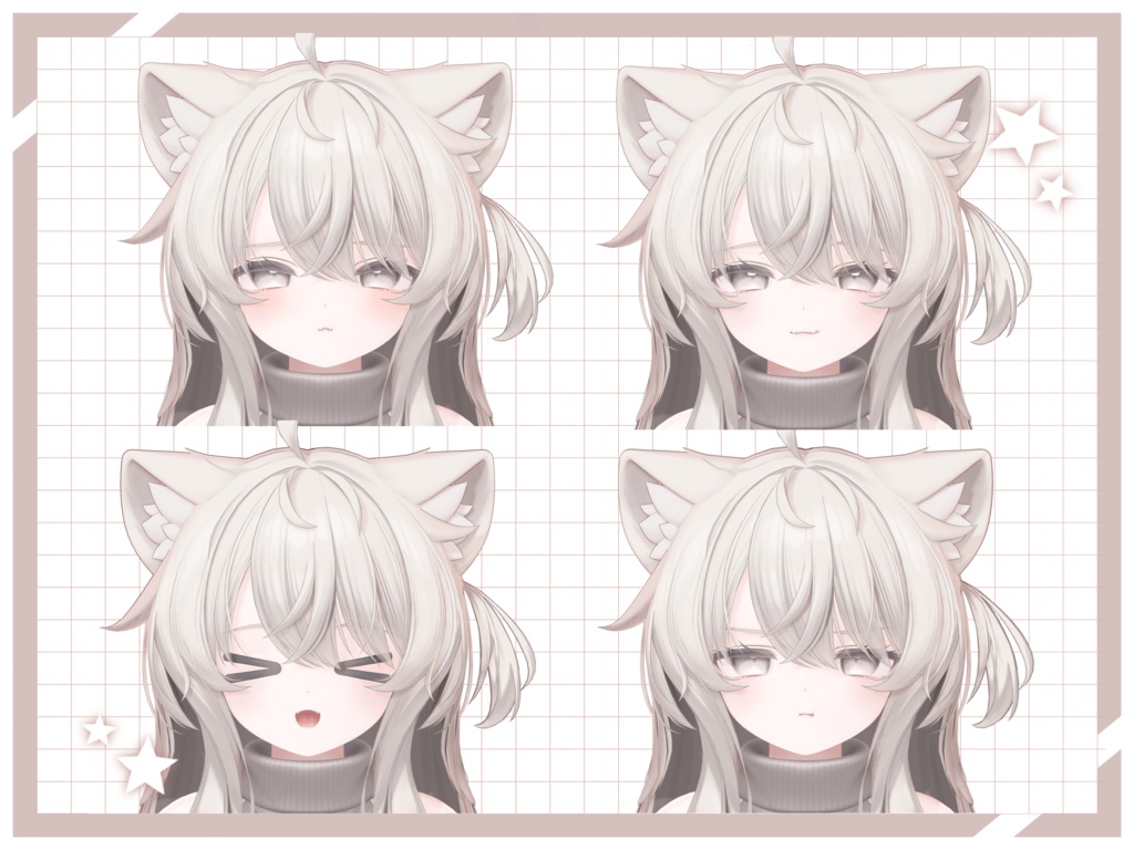 【Eku/エク】 ✨Cute face set+skin material✨