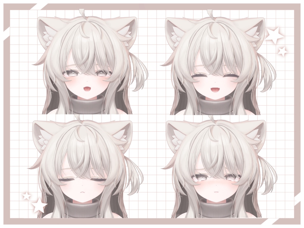 【Eku/エク】 ✨Cute face set+skin material✨