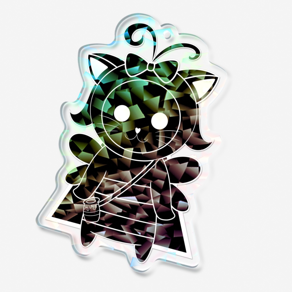 かぷはにーブラック ホログラムアクリルキーホルダー