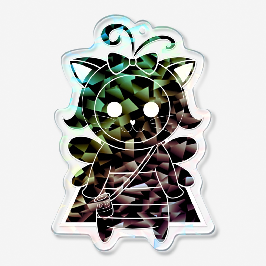 かぷはにーブラック ホログラムアクリルキーホルダー