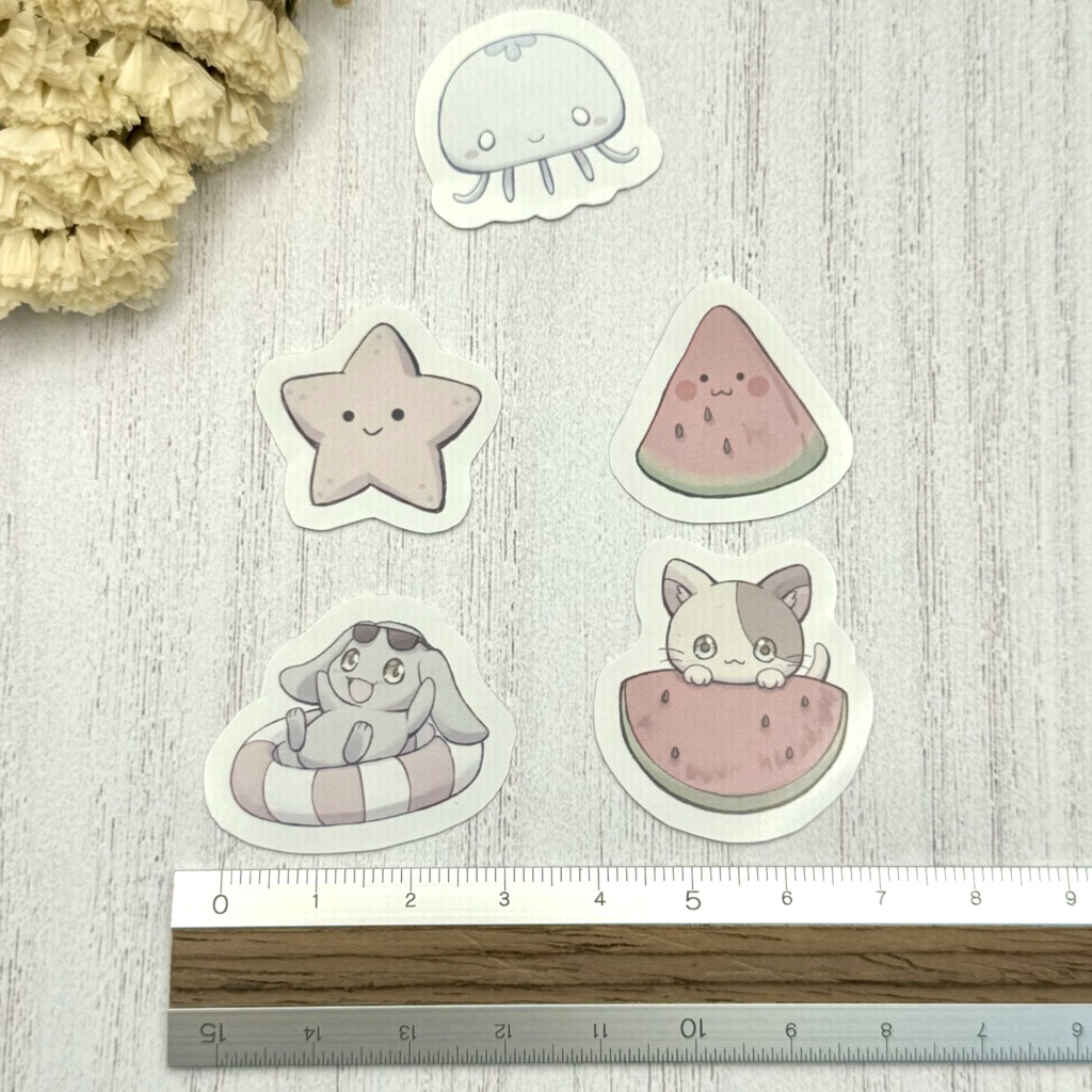 フレークシール 夏を楽しむアニマルver