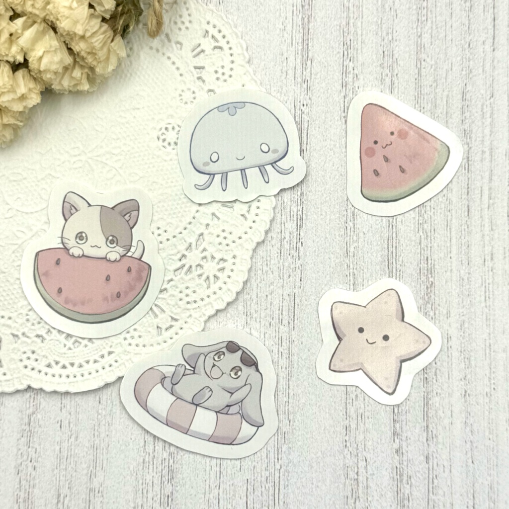 フレークシール 夏を楽しむアニマルver