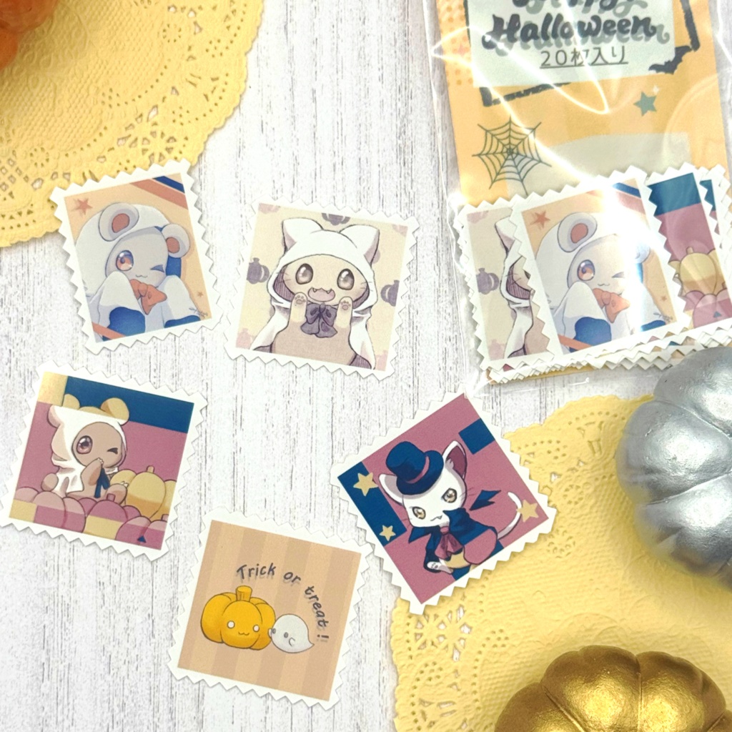 フレークシール ハロウィン切手風シールver