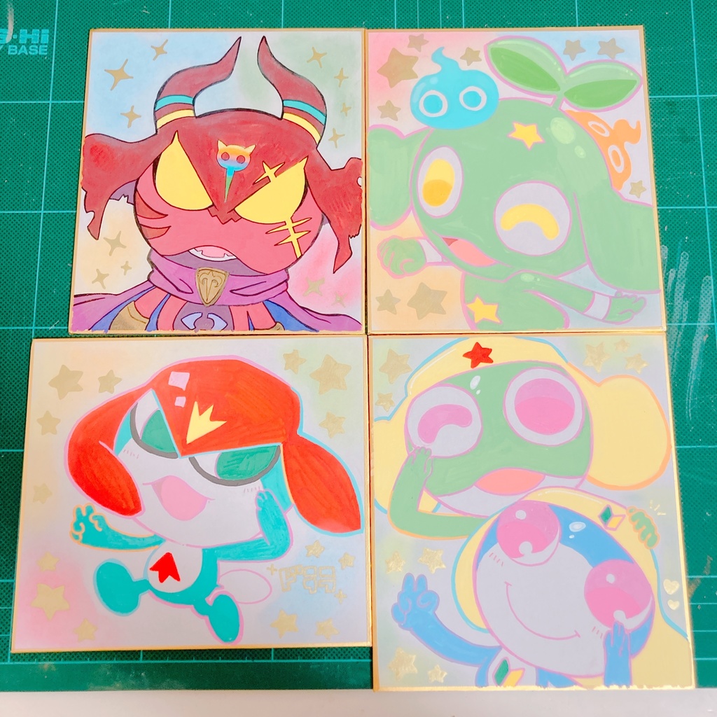 アナログ色紙　ドララ幼少期（妄想）