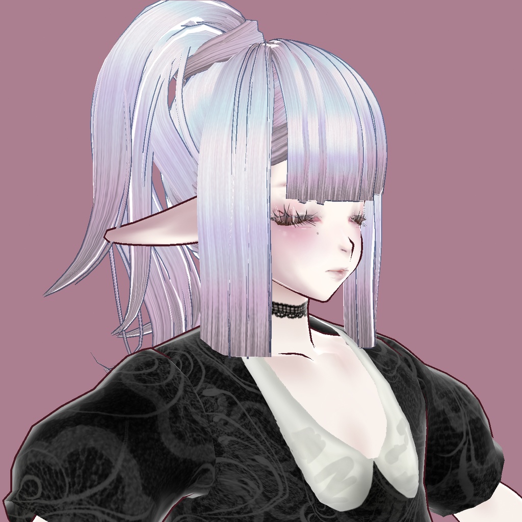 【VRoid正式版対応】ぱっつんサイドアップ