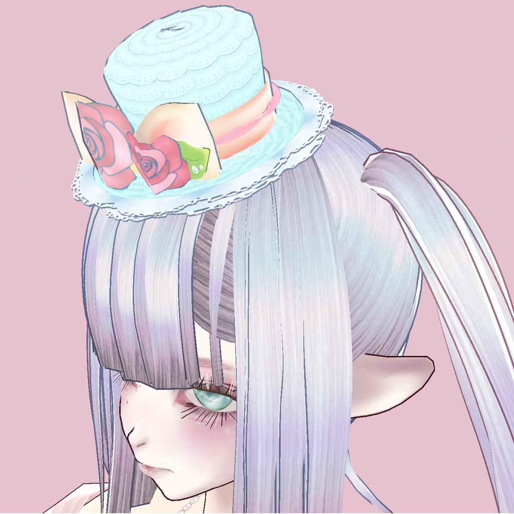 【VRoid正式版対応】お花のレースハット3色+おまけ