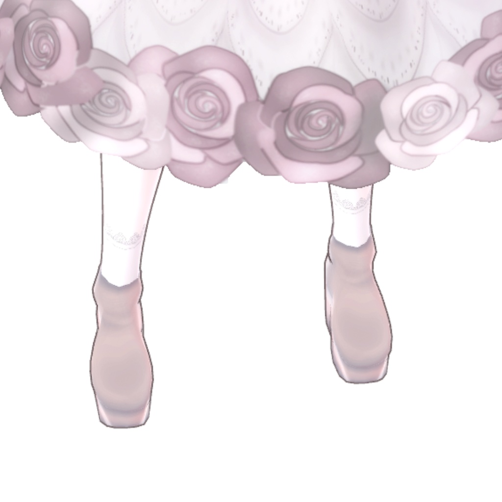 【Vroid正式版対応】くすみピンクワンピース