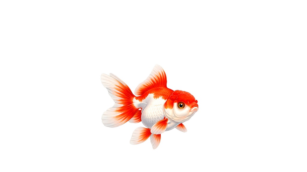 和風背景素材｜アニメ調金魚（オランダ獅子頭）０度・中央下配置・左右セット（10点・4K・高解像度・商用利用可）