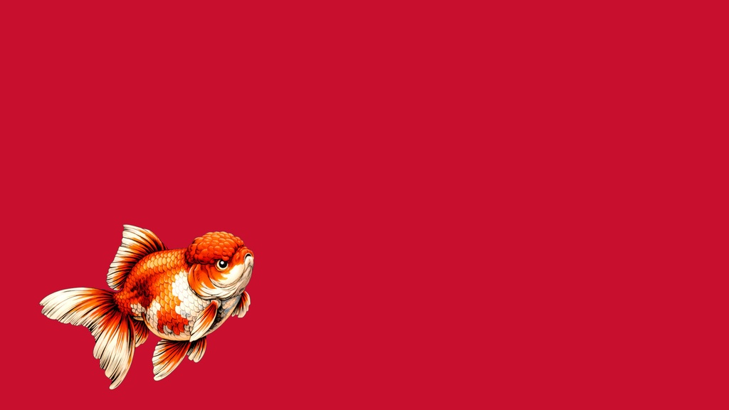 和風背景素材|劇画調金魚1号・25度左・右下配置セット(10点・4K・高解像度・商用利用可)