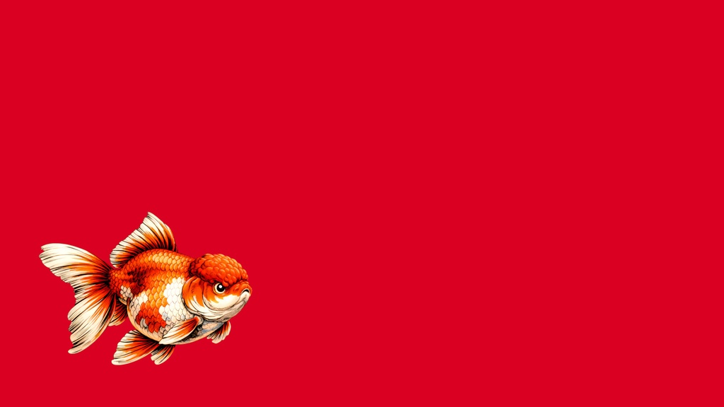 和風背景素材|劇画調金魚1号・0度左下右下配置・単色5色セット(10点・7680x4320PNG・高解像度・商用利用可)