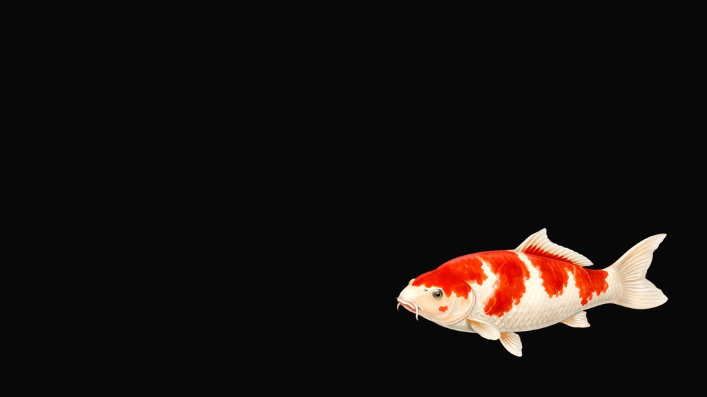 和風背景素材|錦鯉(紅白)・0度左右下配置・5色セット・10点・(7680x4320PNG・高解像度・商用利用可)