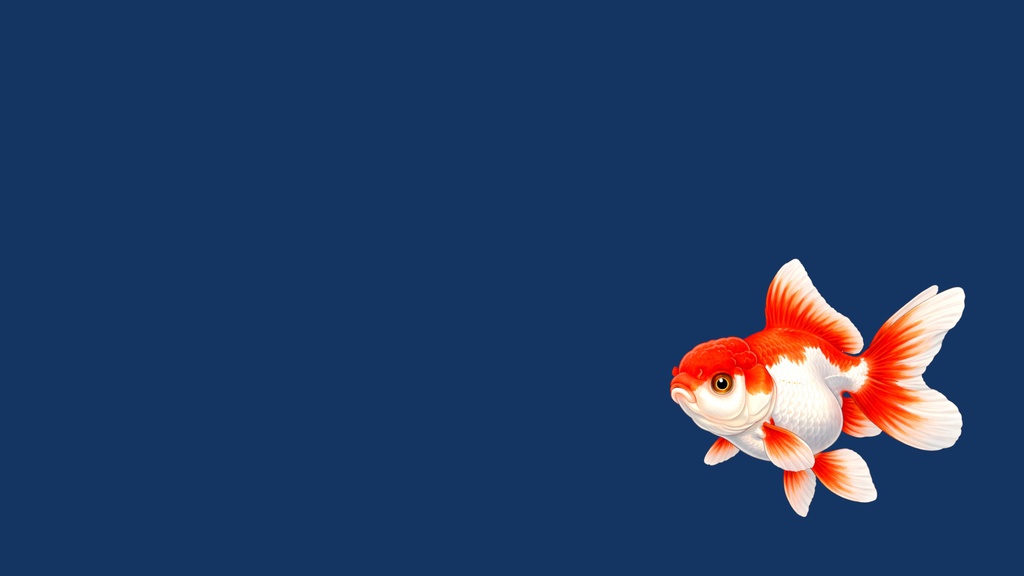 和風背景素材|アニメ調金魚2号オランダ獅子頭・0度左右下配置セット10点・6000x3375JPEG(軽量版・商用利用可)