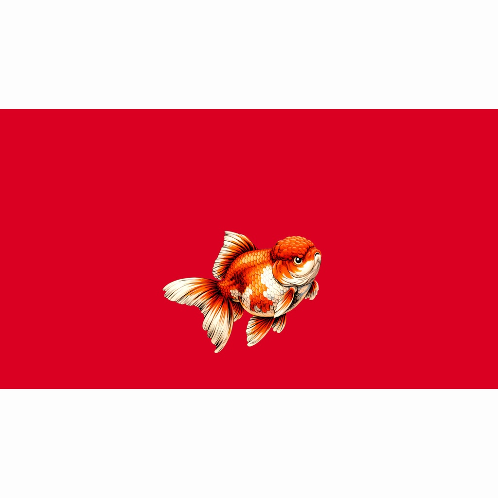 和風素材|劇画調金魚1号中央下25度・5色セット(右向き・左向き)計10枚、7680x4320PNG(高解析度・商用利用可)