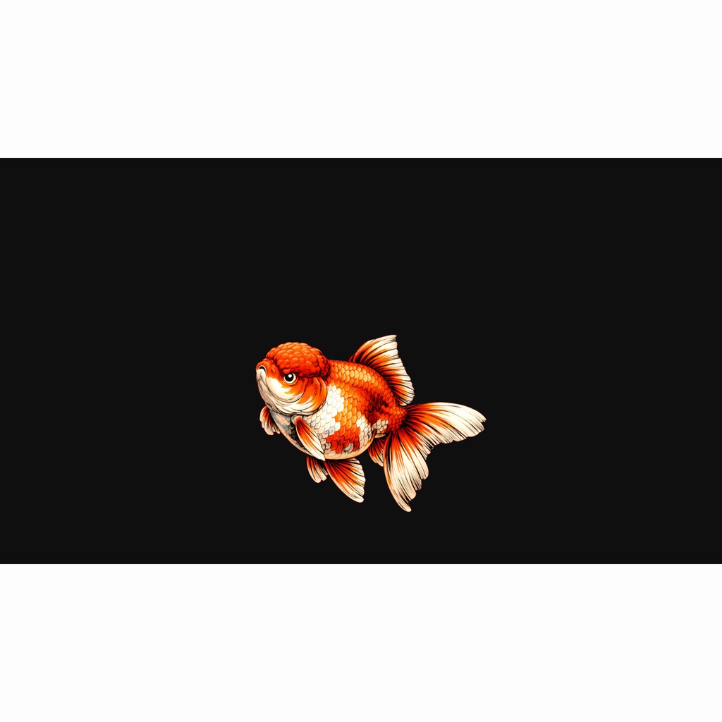和風素材|劇画調金魚1号中央下25度・5色セット(右向き・左向き)計10枚、6000x3375JPEG(軽量版・商用利用可)