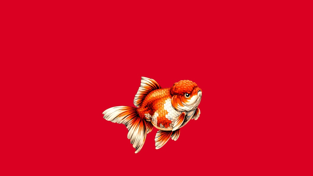 和風素材|劇画調金魚1号中央下25度・5色セット(右向き・左向き)計10枚、6000x3375JPEG(軽量版・商用利用可)