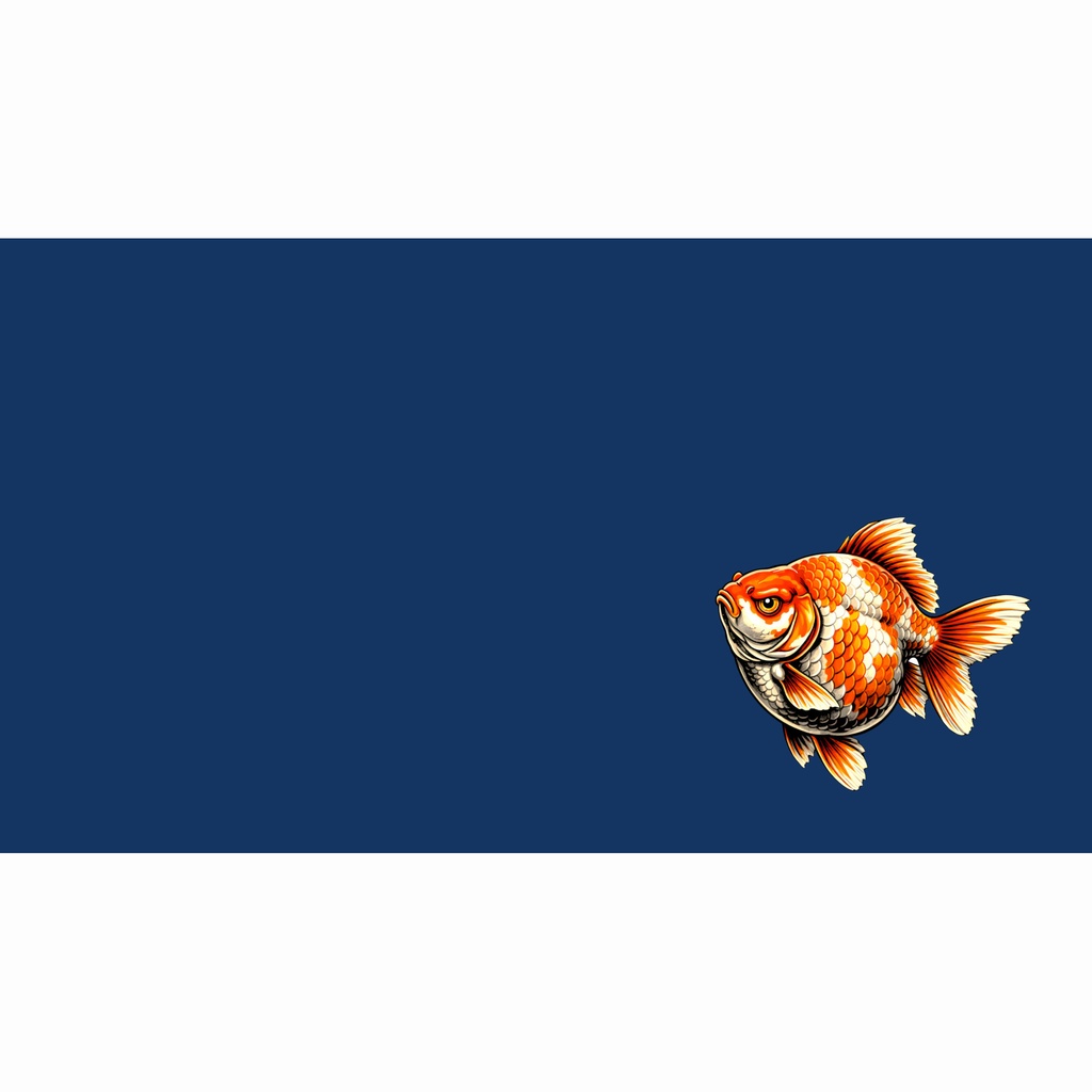 和風背景素材｜劇画調金魚2号・左右下配置25度・単色5色セット計10点・7680ｘ4320PNG（高解析度・商用利用可）