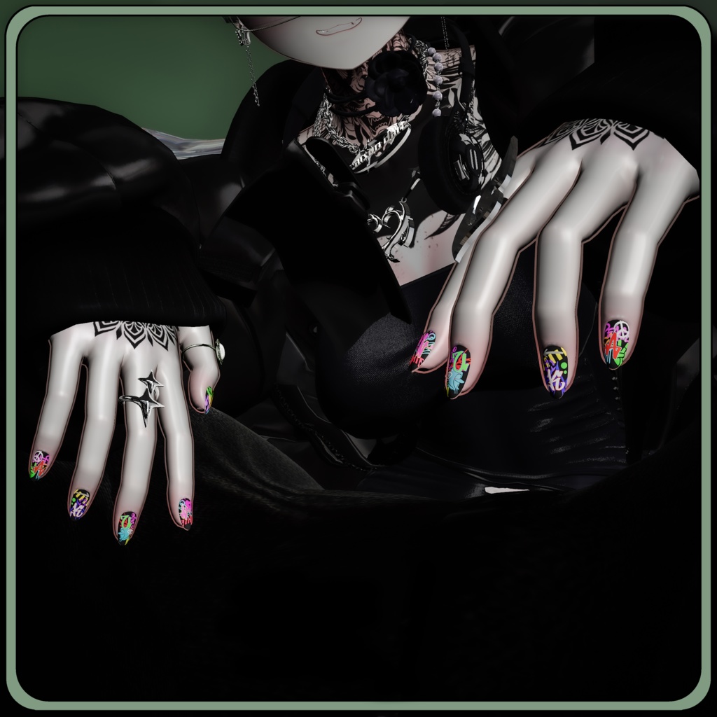 【VRChat】 Graffiti Nail Set for Manuka