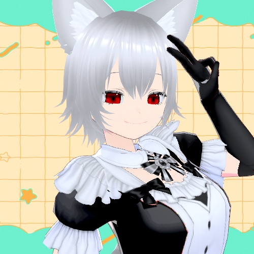 【3Dモデル】銀髪キツネメイドちゃん