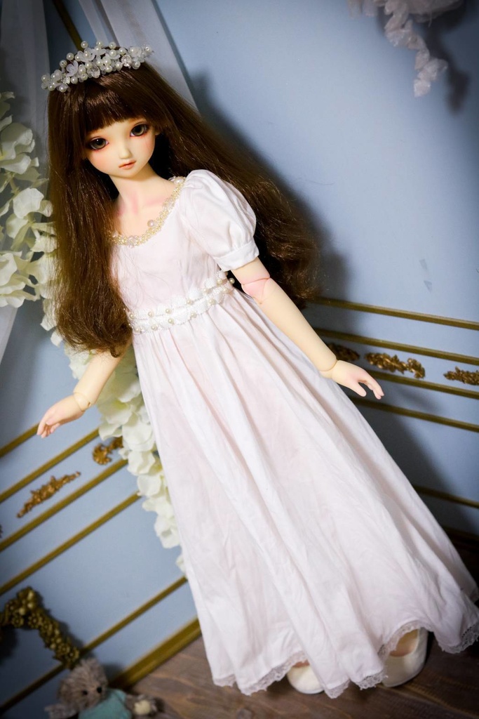 【1/3ドール】淡水パールのホワイトドレス&ティアラセット