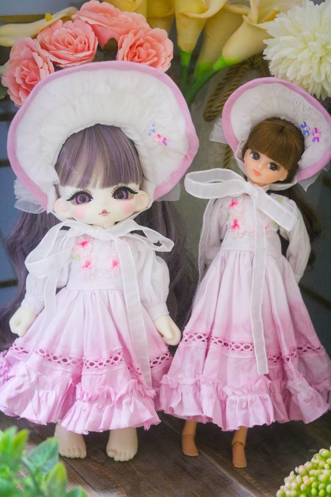 【1/6】♡桜の刺繍のドレスセット♡【キノコジュース】