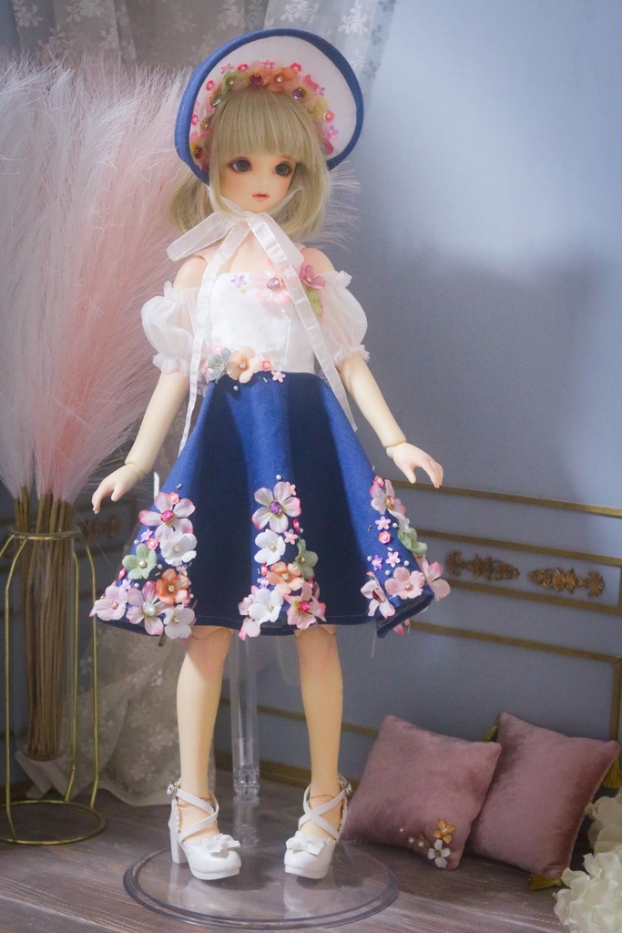 【1/3】♡デニムのフラワードレス♡