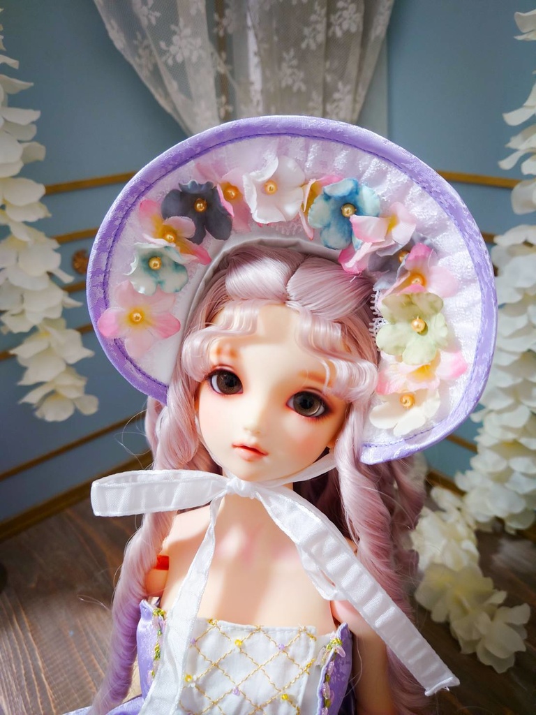 【1/3】♡お花のハーフボンネット♡
