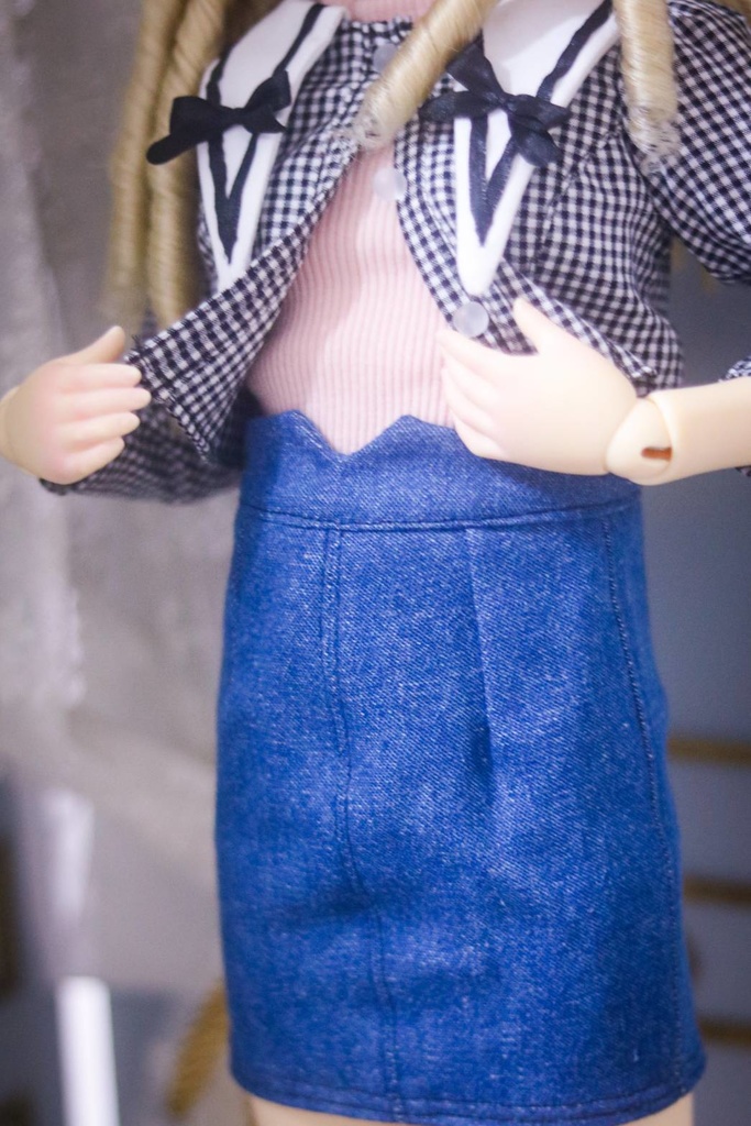 【1/3】♡ギンガムチェックジャケット&デニムスカートSET♡