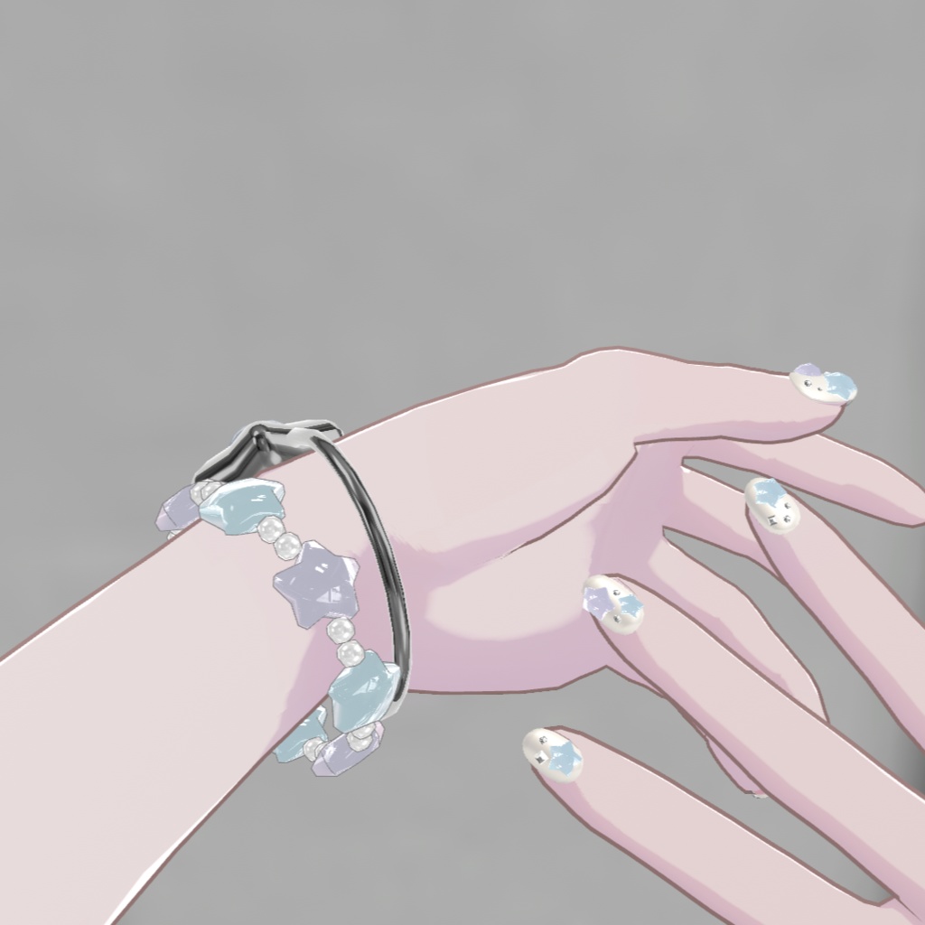 ぷくぷく星ビーズブレスレット