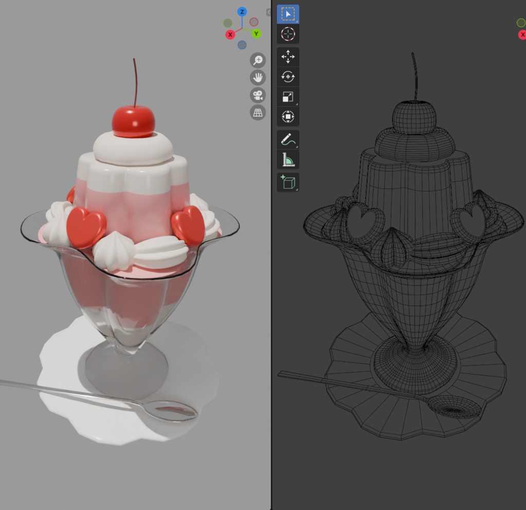 ピンクなパフェ